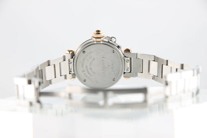 Used Cartier Miss Pasha WJ124021 18K Pink Gold Diamond Bezel Silver Dial Quartz Full Set - RYBrandshop