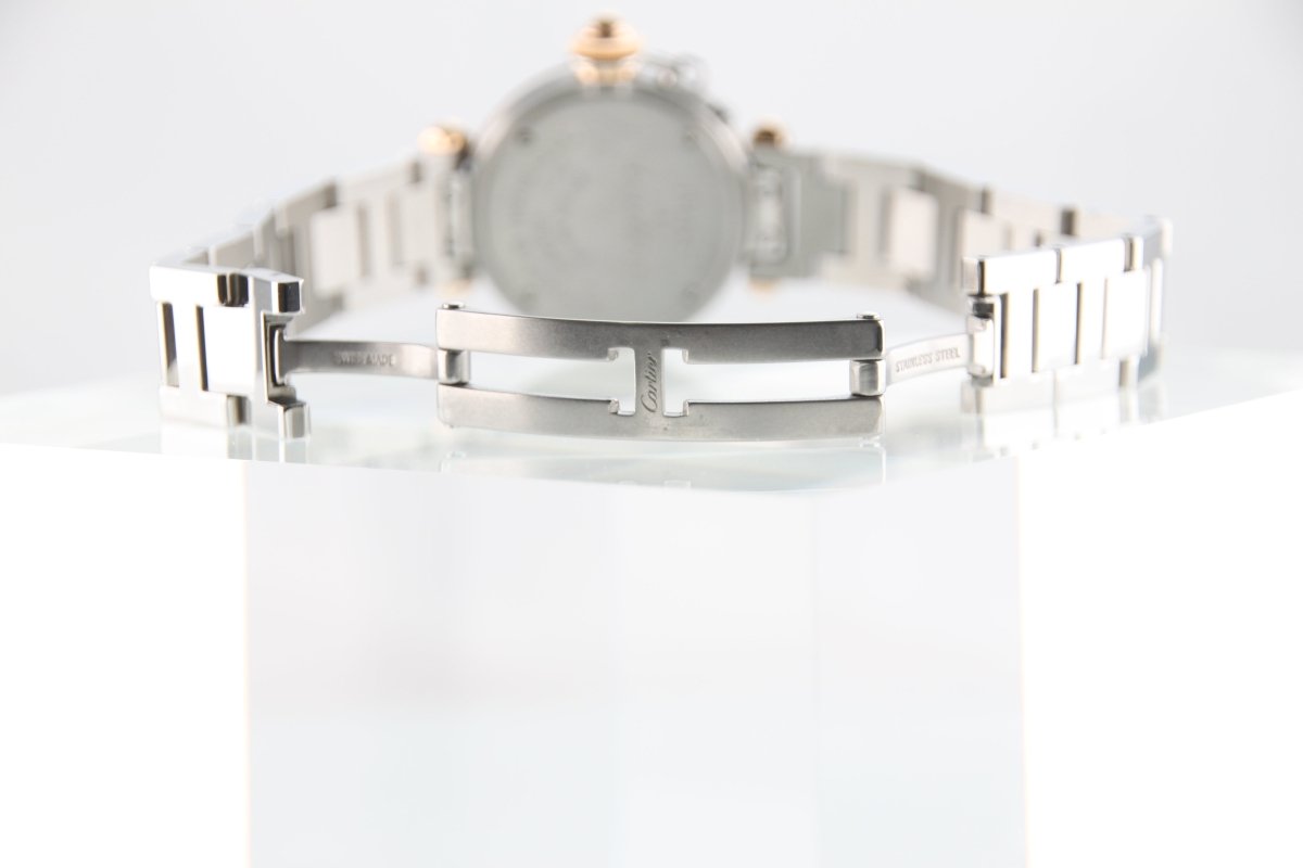 Used Cartier Miss Pasha WJ124021 18K Pink Gold Diamond Bezel Silver Dial Quartz Full Set - RYBrandshop
