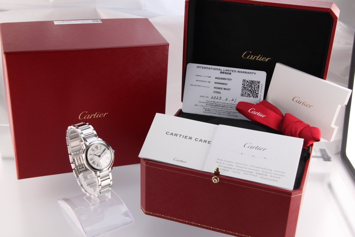 Used Cartier Ronde Must de Cartier 29mm Silver Roman Dial Quartz WSRN0033 - RYBrandshop