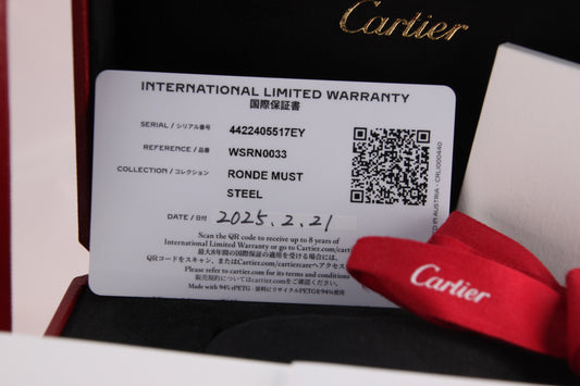 Used Cartier Ronde Must de Cartier 29mm Silver Roman Dial Quartz WSRN0033