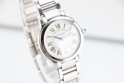 Used Cartier Ronde Must de Cartier 29mm Silver Roman Dial Quartz WSRN0033 - RYBrandshop