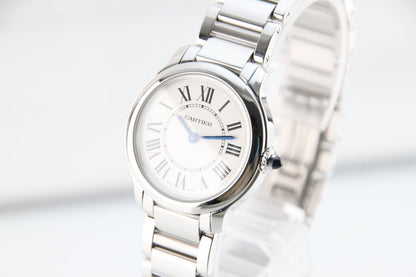 Used Cartier Ronde Must de Cartier 29mm Silver Roman Dial Quartz WSRN0033 - RYBrandshop