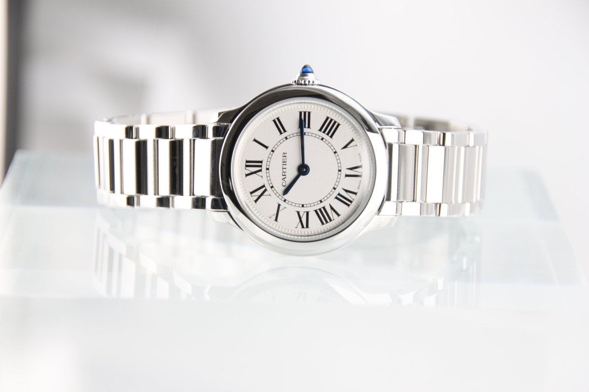 Used Cartier Ronde Must de Cartier 29mm Silver Roman Dial Quartz WSRN0033 - RYBrandshop