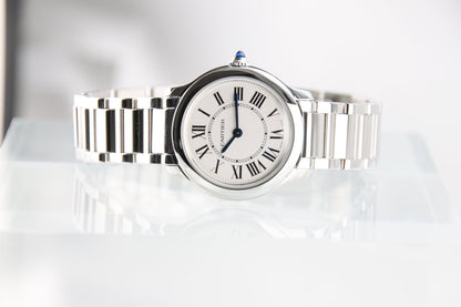 Used Cartier Ronde Must de Cartier 29mm Silver Roman Dial Quartz WSRN0033 - RYBrandshop