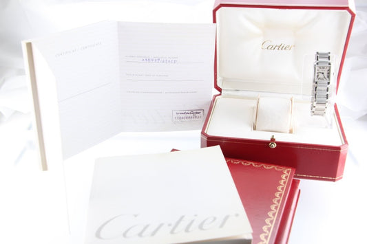 Used Cartier Tank Francaise SM W51008Q3 Stainless Steel Quartz Ladies Watch Full Set - RYBrandshop