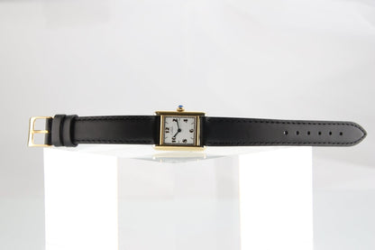Used Cartier Must Tank Vermeil SM White Dial Silver 925 Quartz / Brand New Strap - RYBrandshop