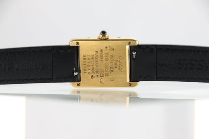 Used Cartier Must Tank Vermeil SM White Dial Silver 925 Quartz / Brand New Strap - RYBrandshop