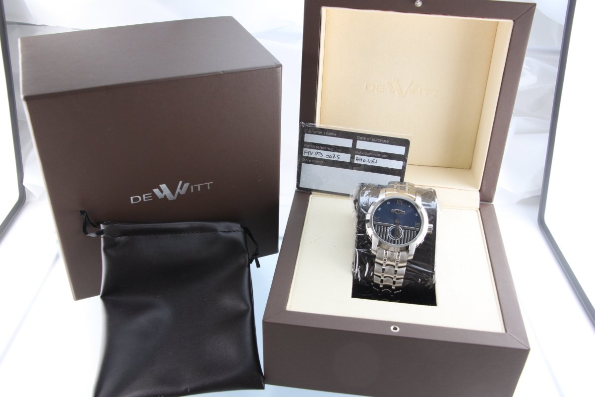 Used DeWitt Academia Furtive Blue Dial Steel Automatic 43mm Full Set - RYBrandshop