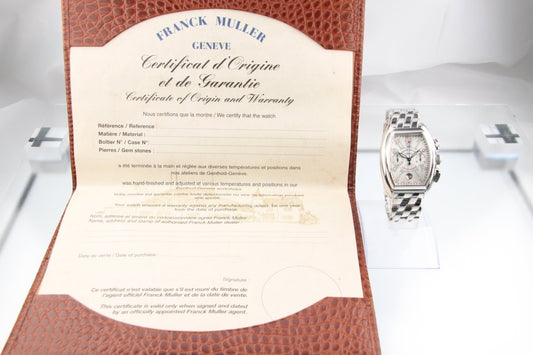 Used Franck Muller Conquistador Chronograph 8005CC White Dial Automatic Serviced - RYBrandshop