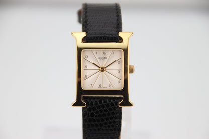HERMES H Watch HH1.201 Ivory Dial SS Leather Quartz 21mm Image Position 1