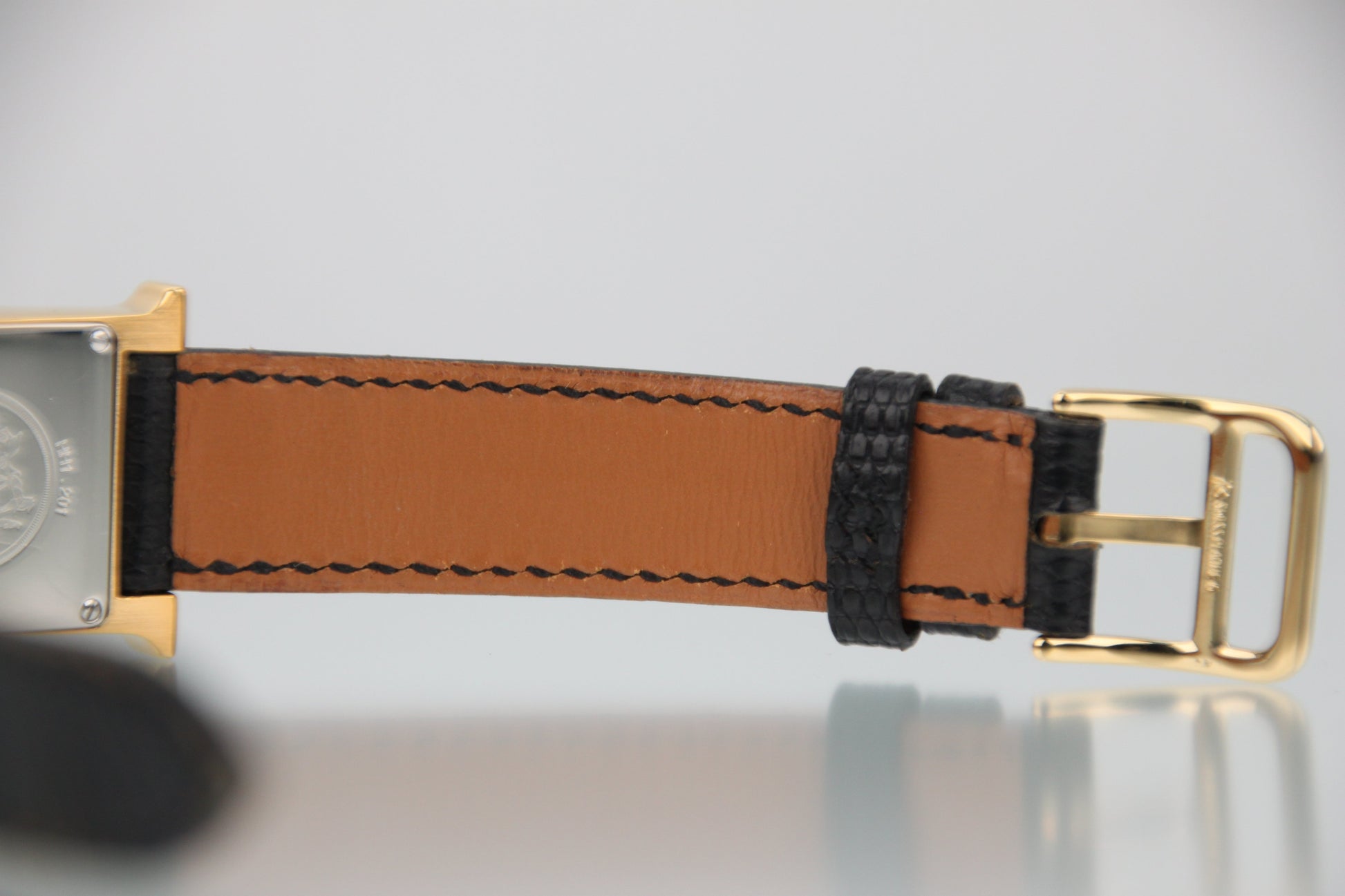 HERMES H Watch HH1.201 Ivory Dial SS Leather Quartz 21mm Image Position 9