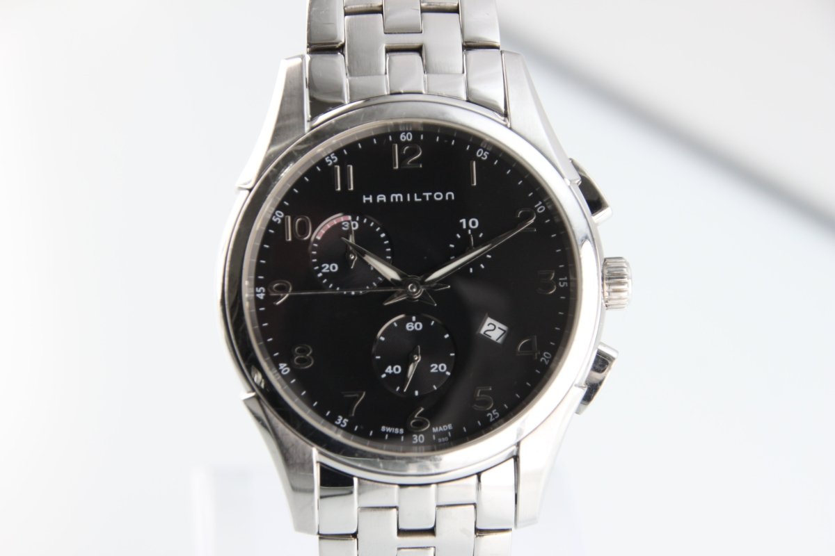 Used Hamilton Jazzmaster Chronograph H375120 Black Dial Quartz Men's Watch - RYBrandshop