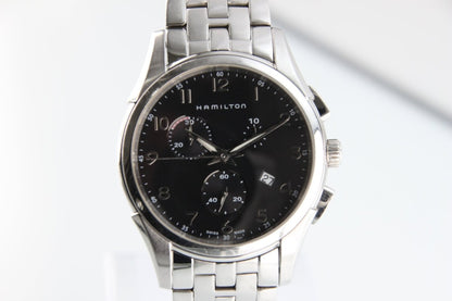 Used Hamilton Jazzmaster Chronograph H375120 Black Dial Quartz Men's Watch - RYBrandshop