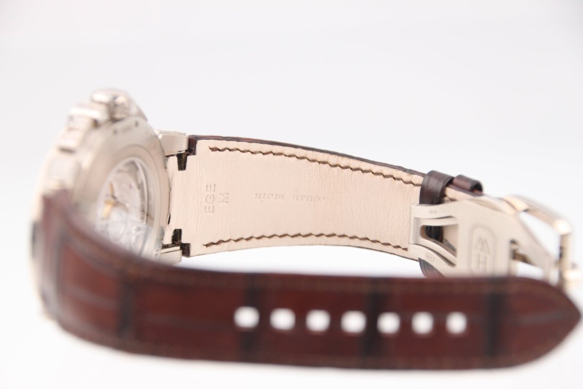 Used Harry Winston Ocean Biretrograde White Shell Dial 18KWG Automatic Watch OCEABI42WW002 - RYBrandshop