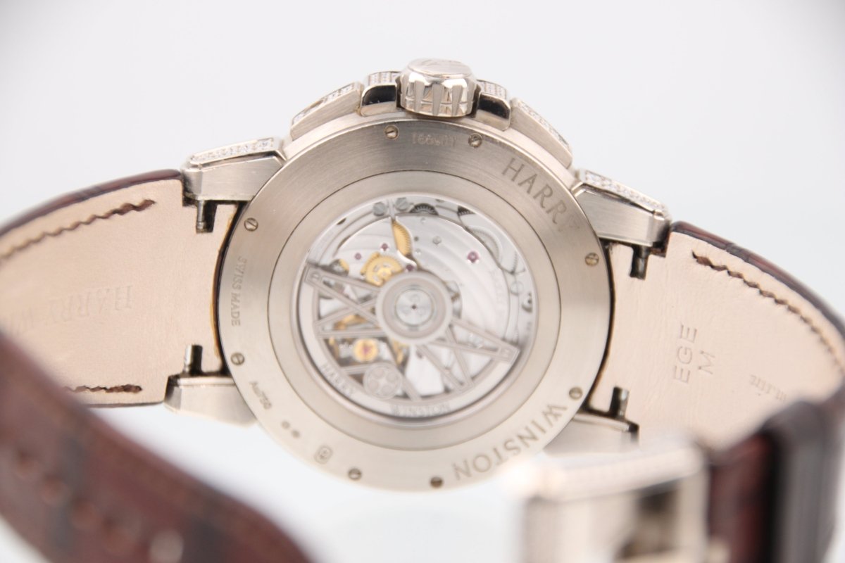 Used Harry Winston Ocean Biretrograde White Shell Dial 18KWG Automatic Watch OCEABI42WW002 - RYBrandshop