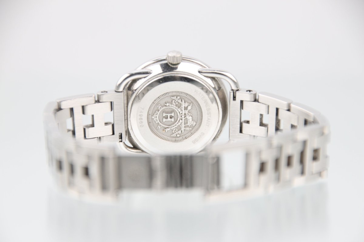 Used Hermes Arceau White Dial Quartz 25mm Steel Ladies Watch AR3.210 - RYBrandshop