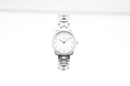 Used Hermes Arceau White Dial Quartz 25mm Steel Ladies Watch AR3.210 - RYBrandshop