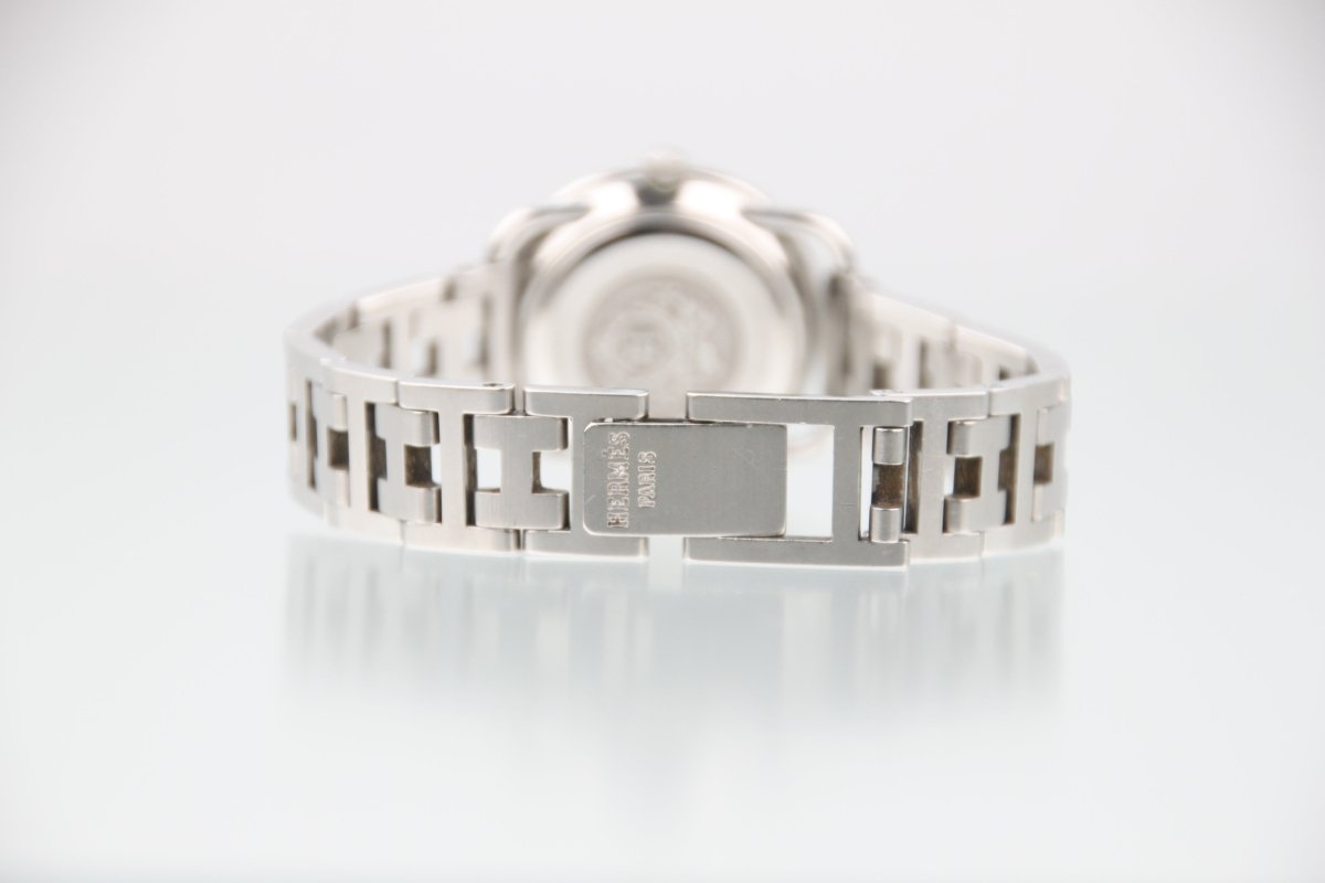 Used Hermes Arceau White Dial Quartz 25mm Steel Ladies Watch AR3.210 - RYBrandshop