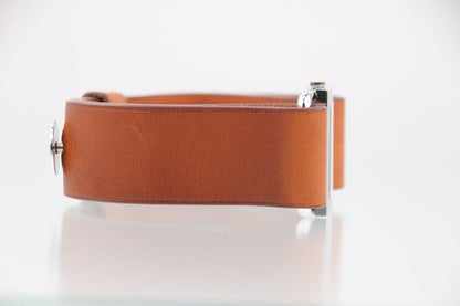 Used Hermes Barenia Silver Dial Quartz Steel Ladies Leather Watch BA1.510 - RYBrandshop