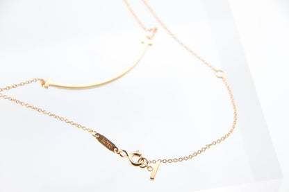 Used Tiffany & Co. T Smile Necklace Small 18K Rose Gold Au750 2.9g Authentic B S0014 - RYBrandshop