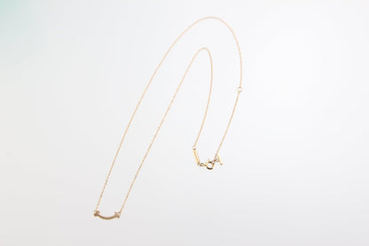 Used Tiffany & Co. T Smile Necklace Mini 18K Rose Gold Au750 2.4g Authentic B S0015 - RYBrandshop