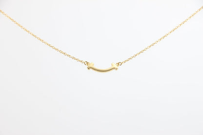 Used Tiffany & Co. T Smile Necklace Mini 18K Yellow Gold Au750 2.3g Authentic B S0016 - RYBrandshop