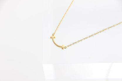 Used Tiffany & Co. T Smile Necklace Mini 18K Yellow Gold Au750 2.3g Authentic B S0016 - RYBrandshop