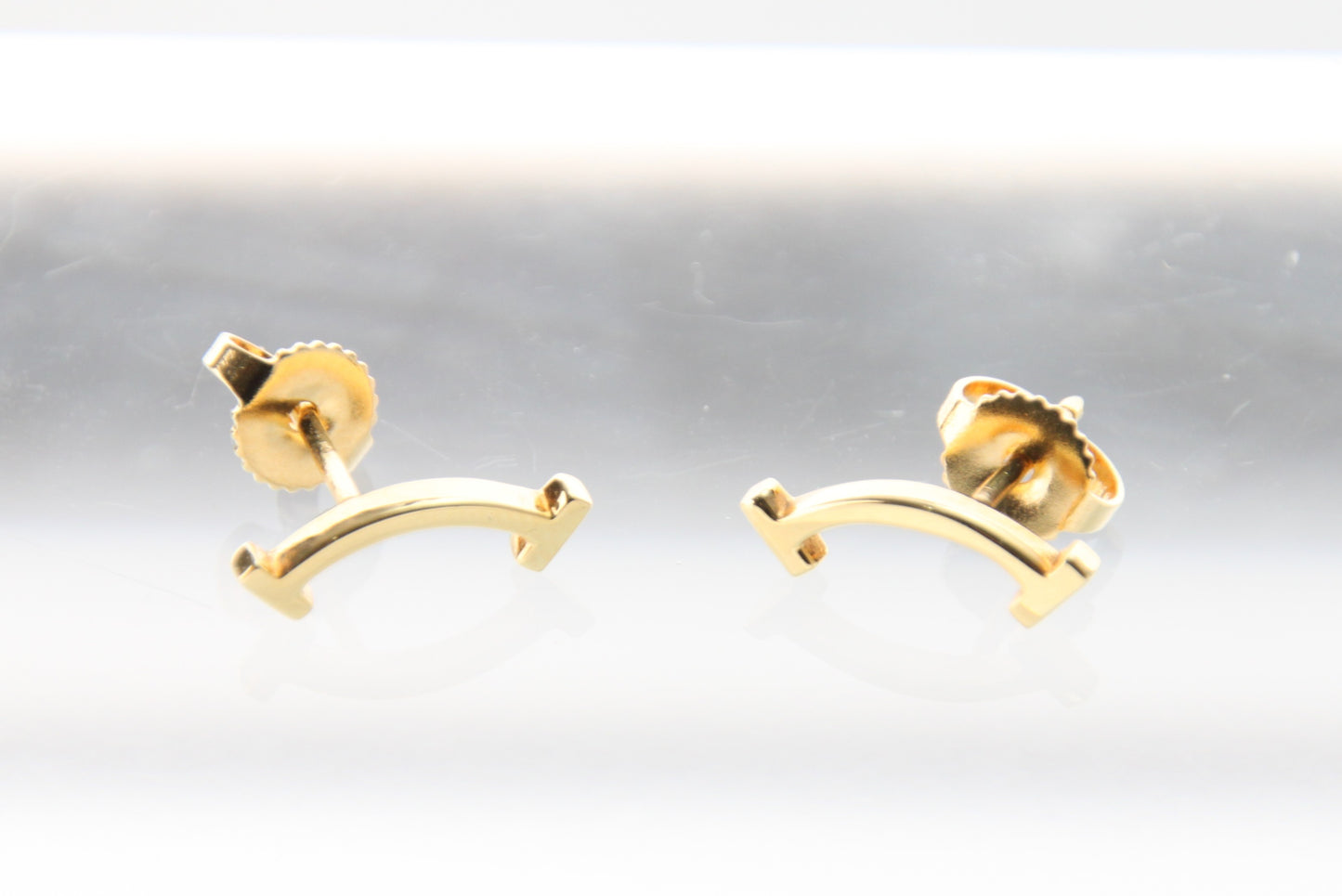 Used Tiffany & Co. T Smile Mini Earrings 18K Yellow Gold Au750 1.6g Authentic B S0017