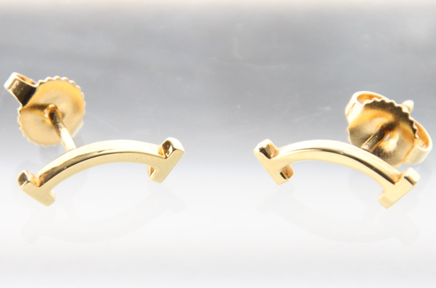 Used Tiffany & Co. T Smile Mini Earrings 18K Yellow Gold Au750 1.6g Authentic B S0017