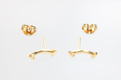 Used Tiffany & Co. T Smile Mini Earrings 18K Yellow Gold Au750 1.6g Authentic B S0017