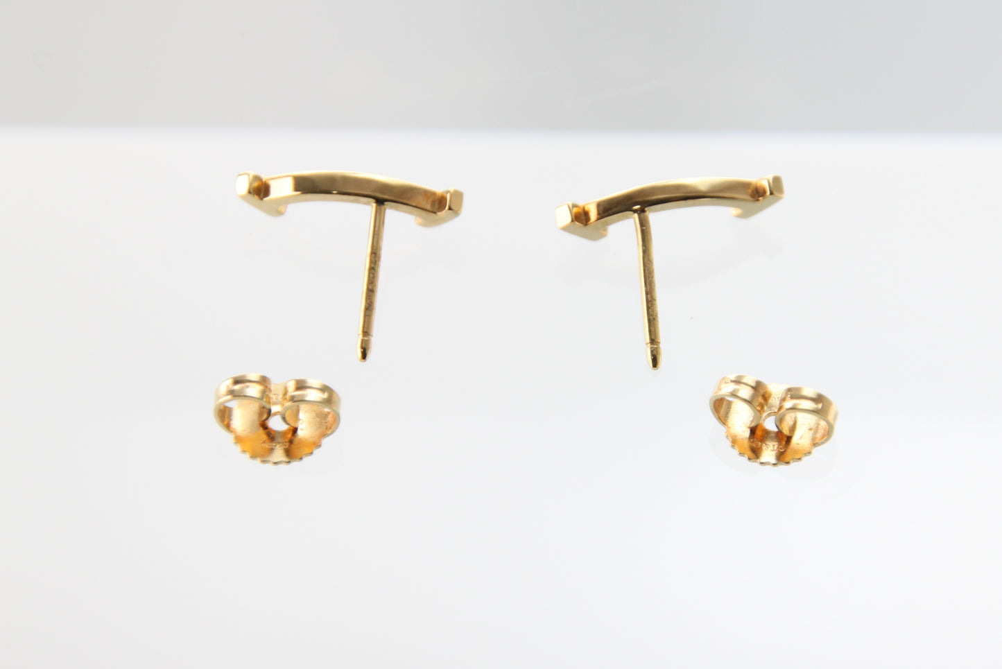 Used Tiffany & Co. T Smile Mini Earrings 18K Yellow Gold Au750 1.6g Authentic B S0017