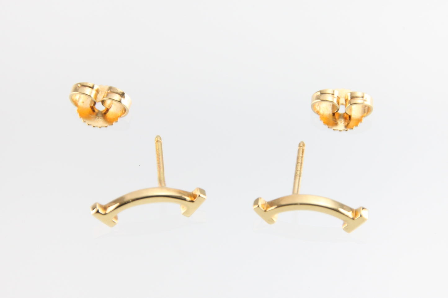 Used Tiffany & Co. T Smile Mini Earrings 18K Yellow Gold Au750 1.6g Authentic B S0017