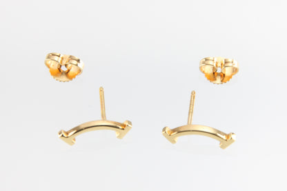 Used Tiffany & Co. T Smile Mini Earrings 18K Yellow Gold Au750 1.6g Authentic B S0017