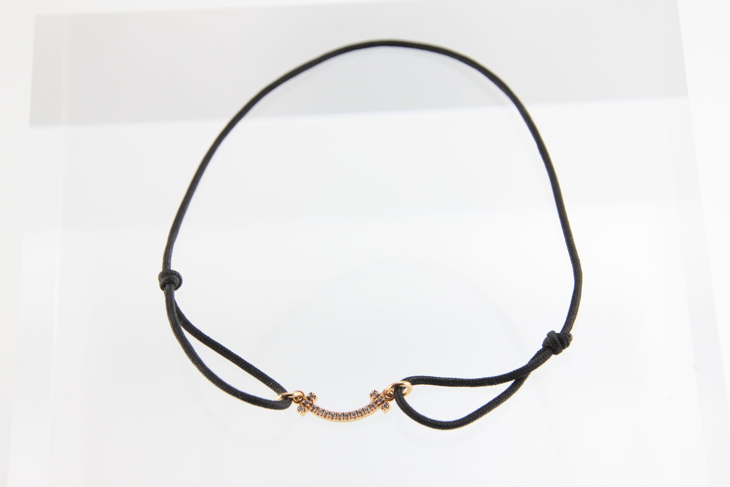 Used Tiffany & Co. T Smile Mini Diamond Bracelet 18K Rose Gold Au750 0.8g B S0018