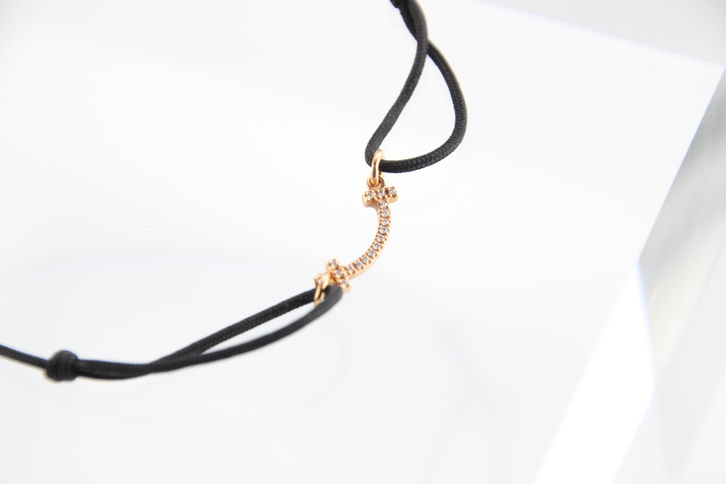 Used Tiffany & Co. T Smile Mini Diamond Bracelet 18K Rose Gold Au750 0.8g B S0018