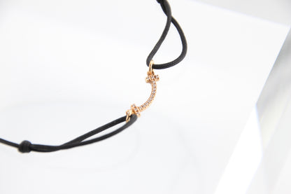 Used Tiffany & Co. T Smile Mini Diamond Bracelet 18K Rose Gold Au750 0.8g B S0018