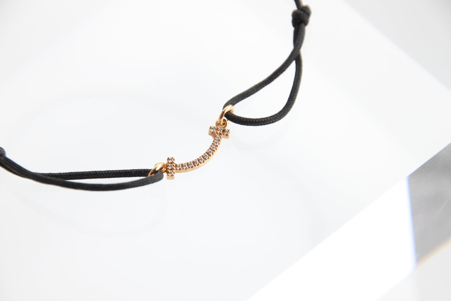 Used Tiffany & Co. T Smile Mini Diamond Bracelet 18K Rose Gold Au750 0.8g B S0018