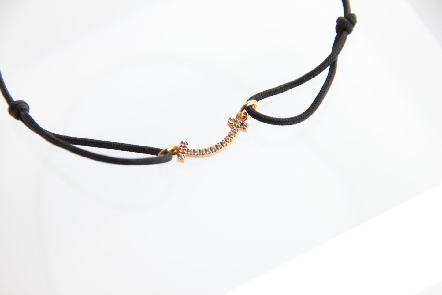 Used Tiffany & Co. T Smile Mini Diamond Bracelet 18K Rose Gold Au750 0.8g B S0018