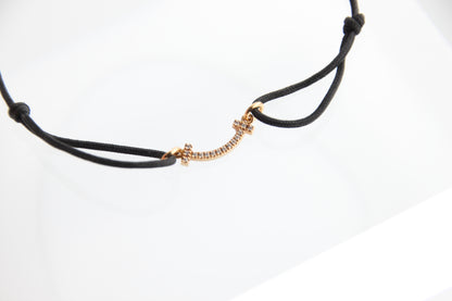 Used Tiffany & Co. T Smile Mini Diamond Bracelet 18K Rose Gold Au750 0.8g B S0018