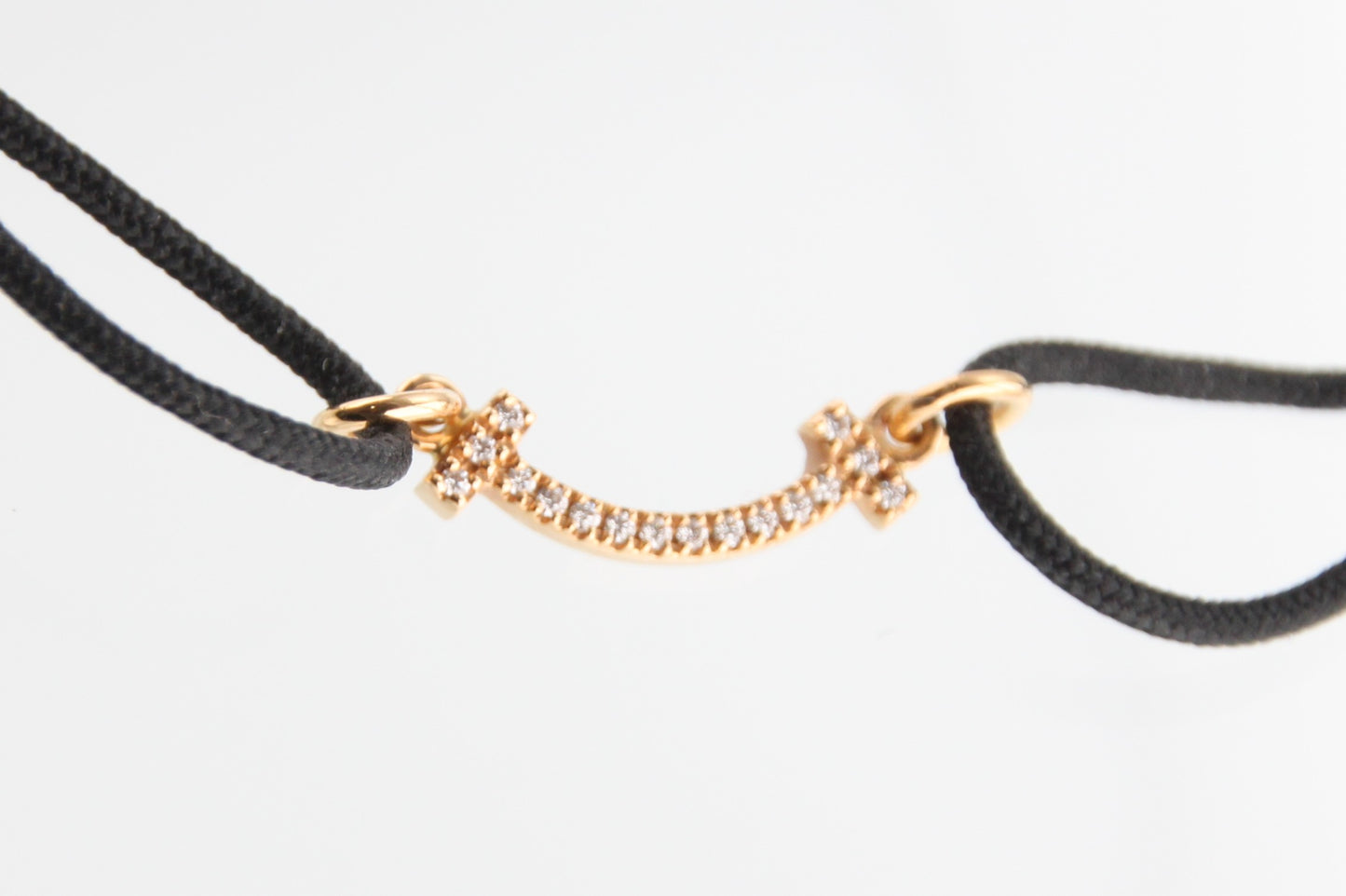 Used Tiffany & Co. T Smile Mini Diamond Bracelet 18K Rose Gold Au750 0.8g B S0018