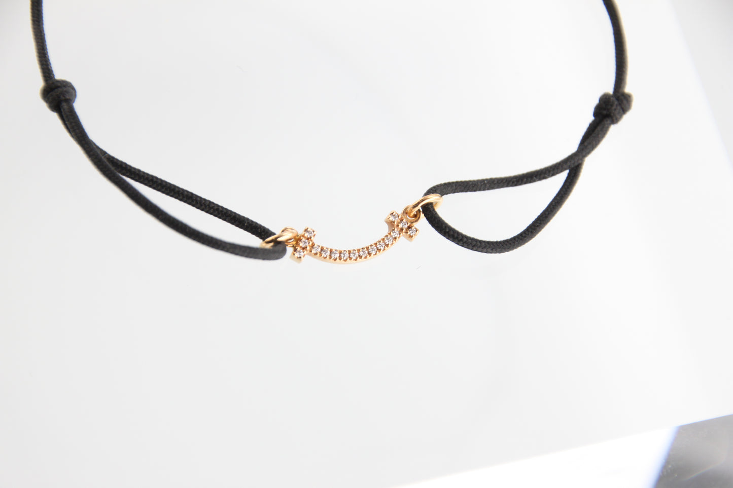 Used Tiffany & Co. T Smile Mini Diamond Bracelet 18K Rose Gold Au750 0.8g B S0018