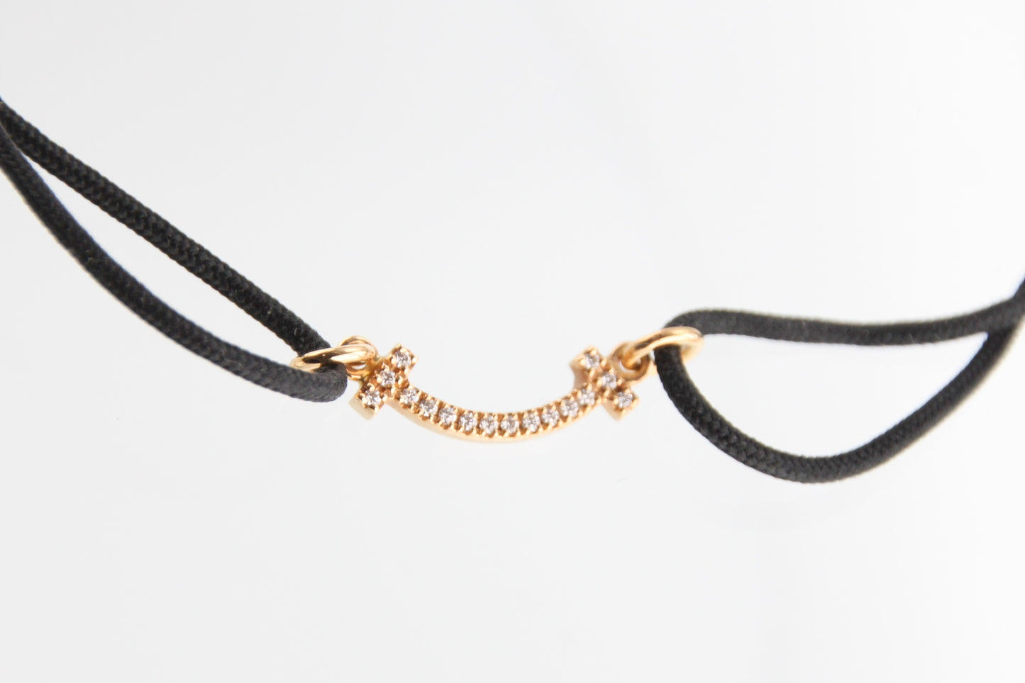 Used Tiffany & Co. T Smile Mini Diamond Bracelet 18K Rose Gold Au750 0.8g B S0018