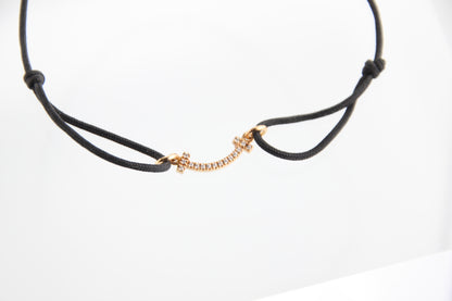 Used Tiffany & Co. T Smile Mini Diamond Bracelet 18K Rose Gold Au750 0.8g B S0018