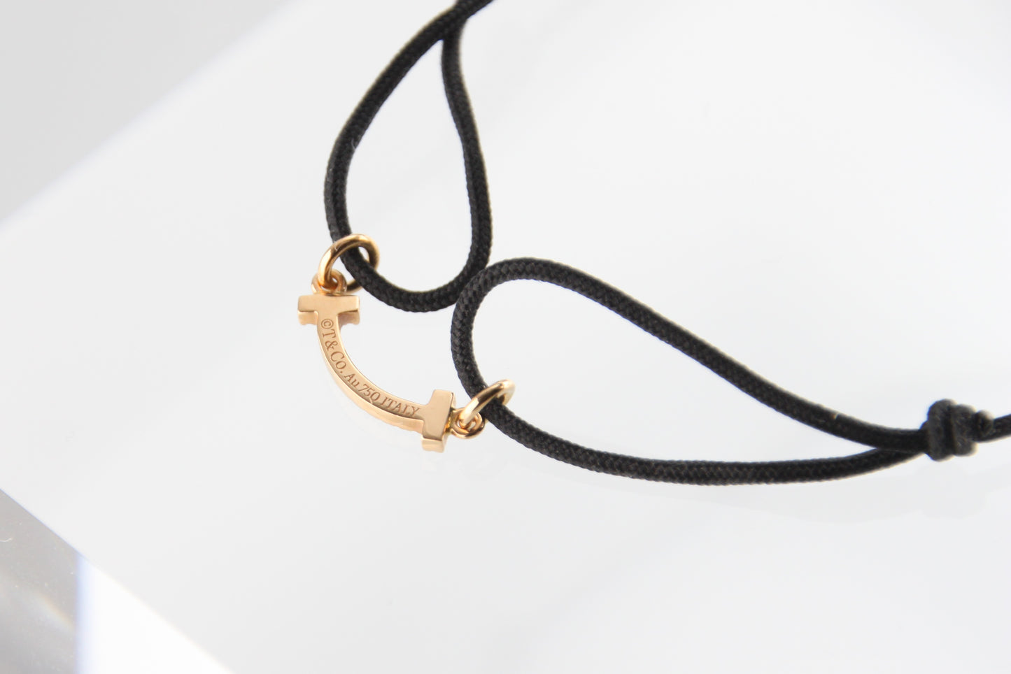 Used Tiffany & Co. T Smile Mini Diamond Bracelet 18K Rose Gold Au750 0.8g B S0018