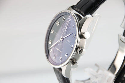 Used IWC Portugieser Chronograph IW371491 Blue Dial 41mm Full Set - RYBrandshop