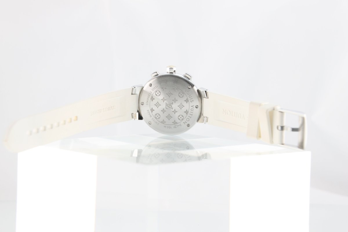 Used Louis Vuitton Tambour Lovely Cup Q132C Mother of Pearl Dial Quartz Chronograph - RYBrandshop