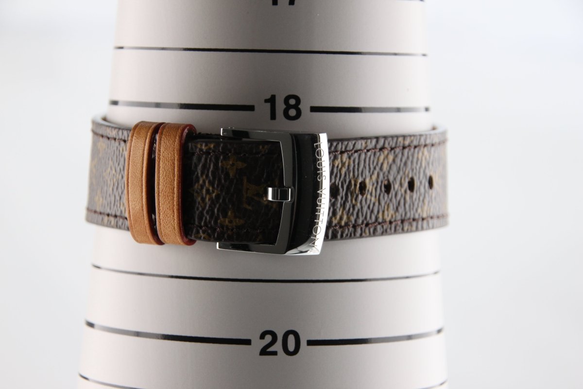 Used Louis Vuitton Tambour Q1111 Brown Dial Swiss Quartz 39mm Leather Strap - RYBrandshop