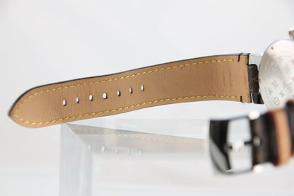Used Louis Vuitton Tambour Q1111 Brown Dial Swiss Quartz 39mm Leather Strap - RYBrandshop