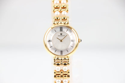 Used Mikimoto Luxury Pearl Bracelet MOP Dial Quartz Ladies Watch 2P20-0530 - RYBrandshop