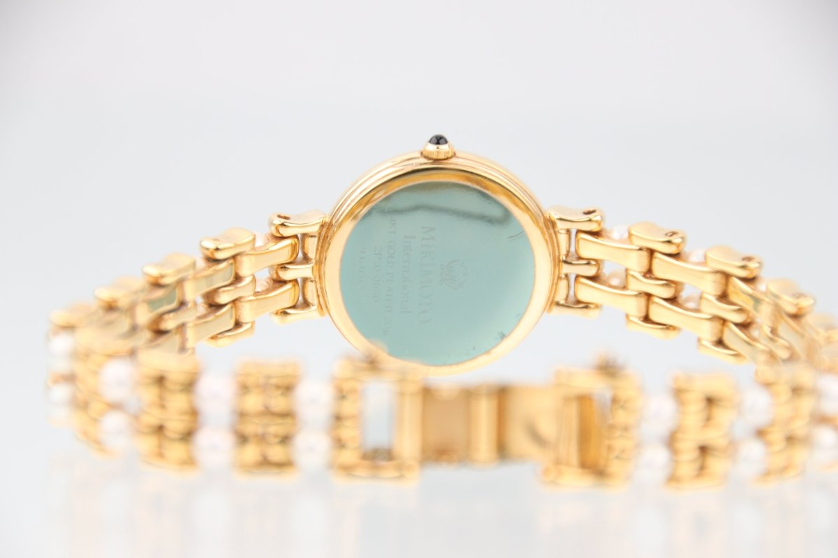 Used Mikimoto Luxury Pearl Bracelet MOP Dial Quartz Ladies Watch 2P20-0530 - RYBrandshop